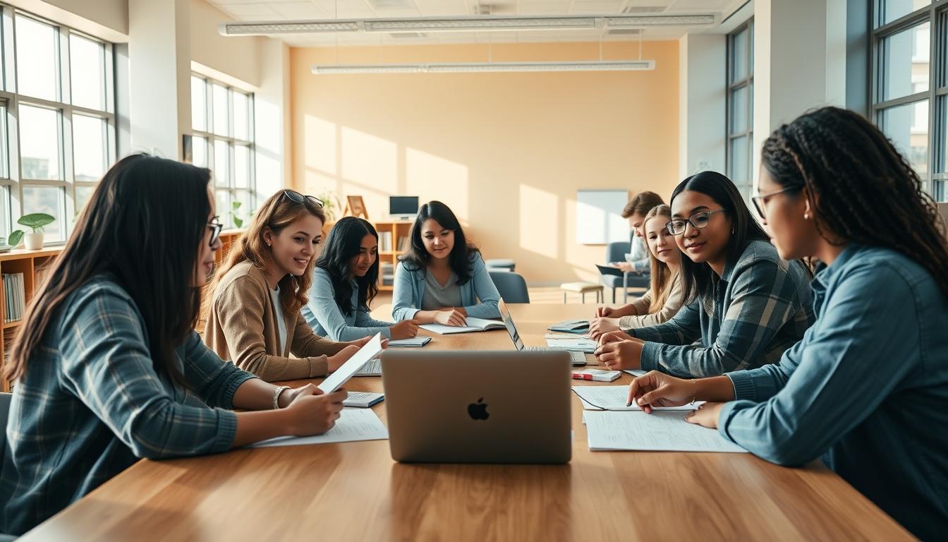 Students working in a research laboratory