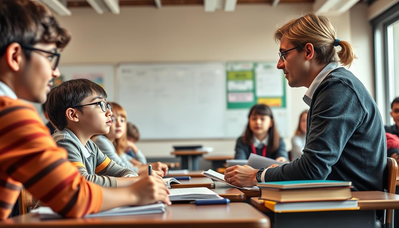 Student using learning strategies while studying